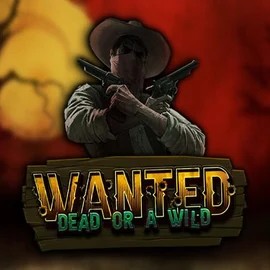 Wanted Dead or a Wild slot logo by Hacksaw Gaming at Billybets Casino